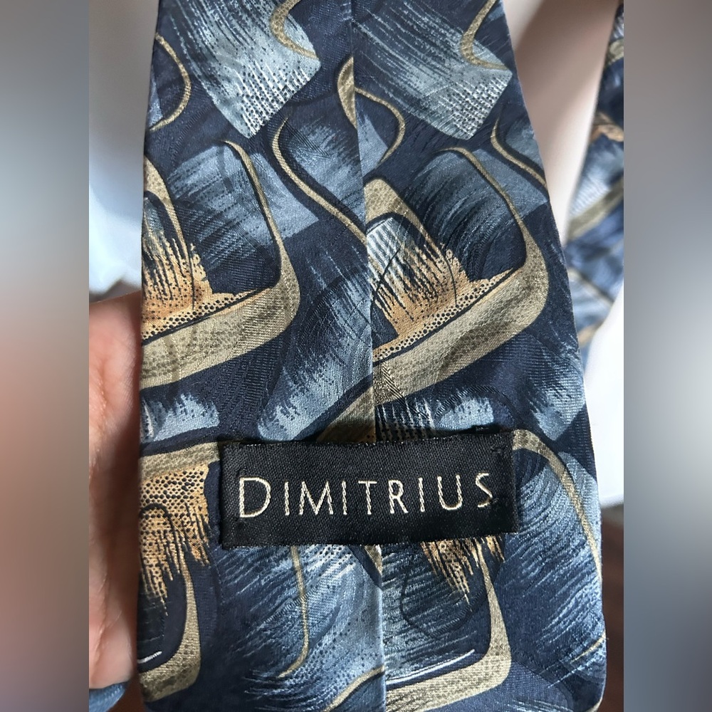 Dimitrius Blue Patterned Tie - Picture 3 of 3